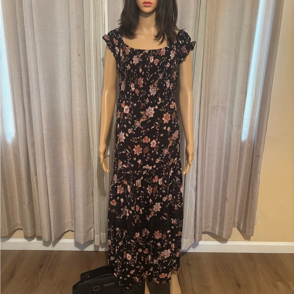 Floral Black Dress